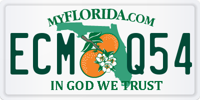 FL license plate ECMQ54