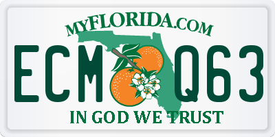 FL license plate ECMQ63