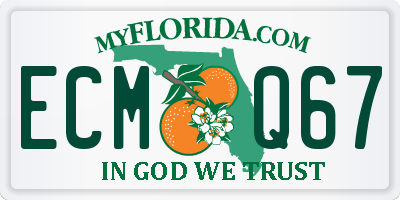 FL license plate ECMQ67