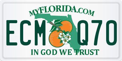 FL license plate ECMQ70
