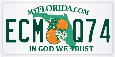 FL license plate ECMQ74