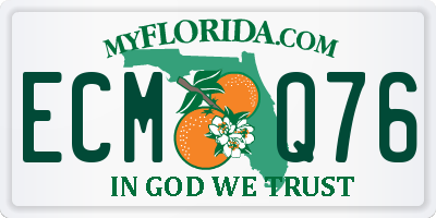 FL license plate ECMQ76