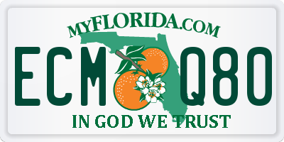 FL license plate ECMQ80
