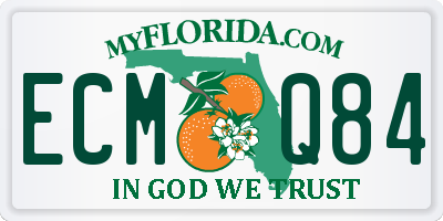 FL license plate ECMQ84