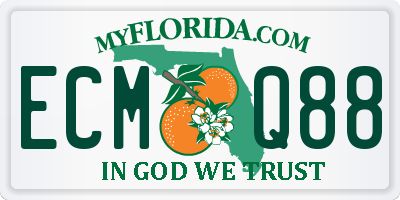 FL license plate ECMQ88