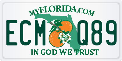 FL license plate ECMQ89