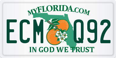 FL license plate ECMQ92