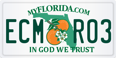 FL license plate ECMR03