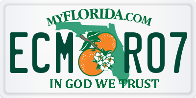 FL license plate ECMR07