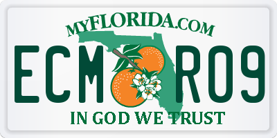 FL license plate ECMR09
