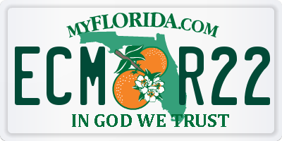 FL license plate ECMR22