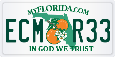 FL license plate ECMR33
