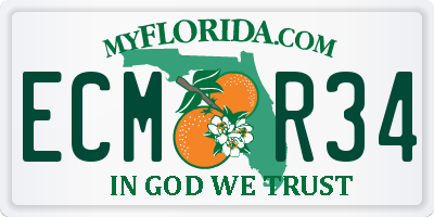 FL license plate ECMR34
