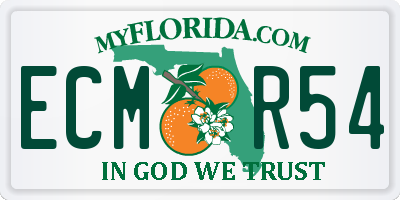 FL license plate ECMR54