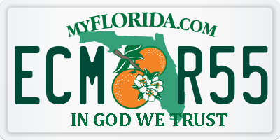 FL license plate ECMR55