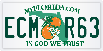 FL license plate ECMR63