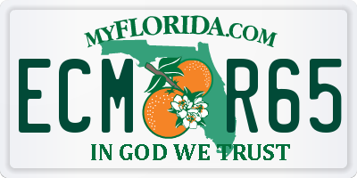 FL license plate ECMR65