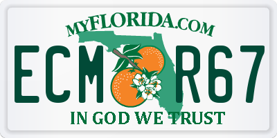 FL license plate ECMR67