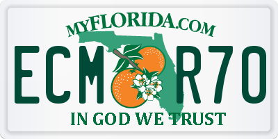 FL license plate ECMR70