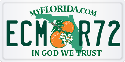 FL license plate ECMR72