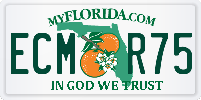 FL license plate ECMR75