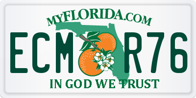 FL license plate ECMR76