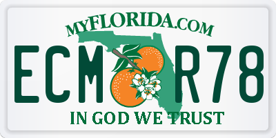 FL license plate ECMR78