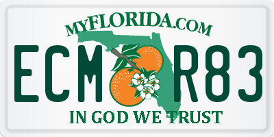 FL license plate ECMR83