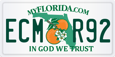 FL license plate ECMR92