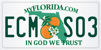 FL license plate ECMS03