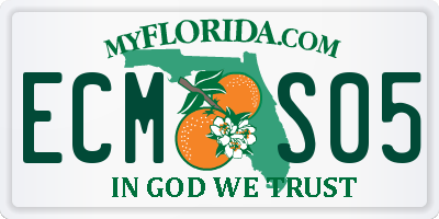 FL license plate ECMS05