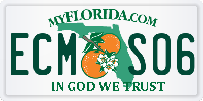 FL license plate ECMS06
