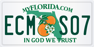 FL license plate ECMS07