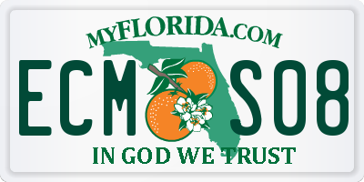 FL license plate ECMS08