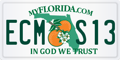 FL license plate ECMS13
