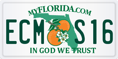 FL license plate ECMS16