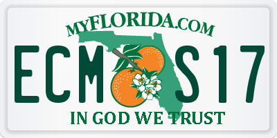 FL license plate ECMS17