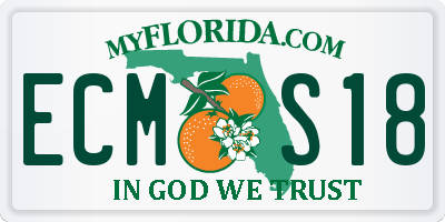 FL license plate ECMS18