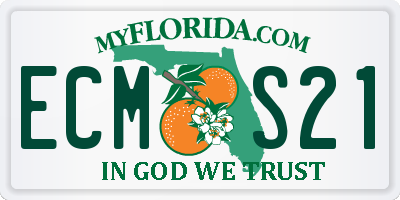 FL license plate ECMS21