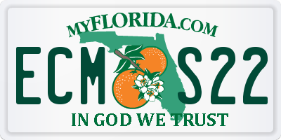 FL license plate ECMS22