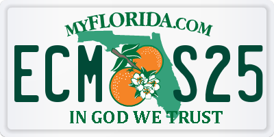 FL license plate ECMS25