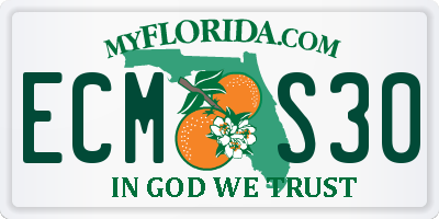 FL license plate ECMS30