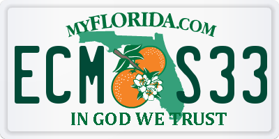 FL license plate ECMS33