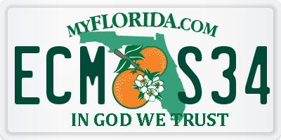FL license plate ECMS34