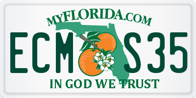 FL license plate ECMS35