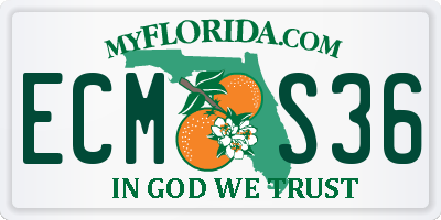 FL license plate ECMS36
