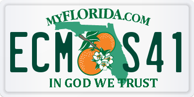 FL license plate ECMS41