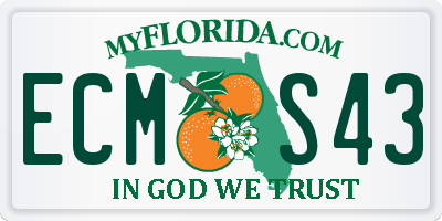 FL license plate ECMS43