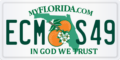 FL license plate ECMS49