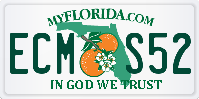 FL license plate ECMS52